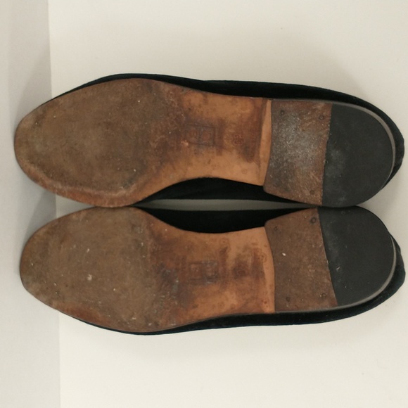 Black Velvet LOVE Flats Stubbs & Wootton Slipper Shoe Made in Spain Embroidered - Picture 6 of 11